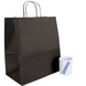 Pungă de h&acirc;rtie cu m&acirc;nere 320х150х380 mm, kraft negru, 20 buc. 2507 foto 1
