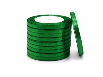 Panglică de satin verde 0.6 cm x 33 m -1 rolă. 11612 foto