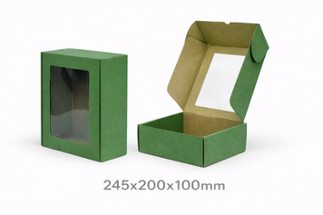 Cutie cu fereastră 245&times;200&times;100 mm din carton gofrat, 1 buc. 58 foto