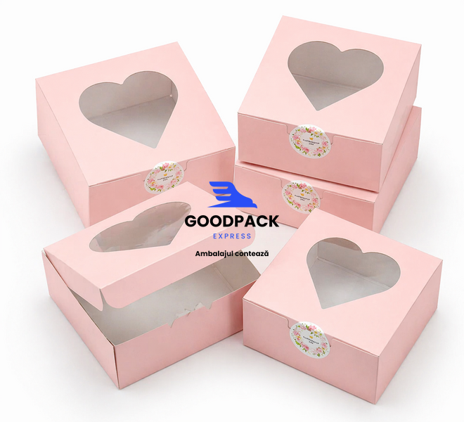 Cutie roz cu fereastră 100×100×65 mm – 1 buc. 06611 foto Cutie roz cu fereastră 100×100×65 mm – 1 buc. 06611 foto