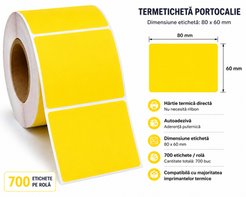 Цветные термоэтикетки 80&times;60 мм &ndash; 700 шт./рулон 023411 фото