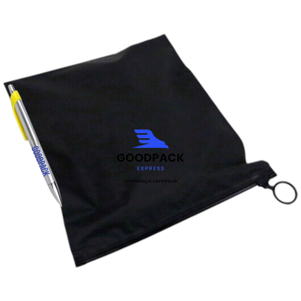 Pungă slider 200х250 mm cu inel negru, 70 &micro;m, negru mat, 50 buc. 12448 foto