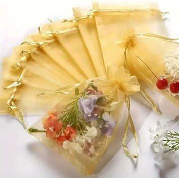 Pungă cadou din organza aurie 150x200 mm, 1 buc. 579 foto