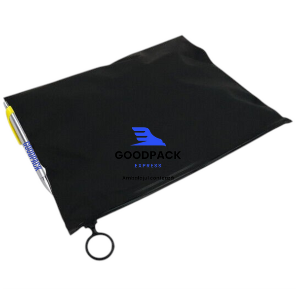 Pungă slider 250х200 mm cu inel negru, 70 &micro;m, negru mat, 50 buc. 12450 foto