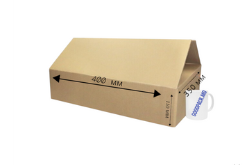 Cutie 400х350х110 mm, cu patru clapete, pentru colete, culoare maro, set de 20 bucăți. 12475 foto