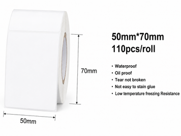 Etichete termice albe dreptunghiulare, 50&times;70 mm, 110 buc., 1 rolă ML-LBL-029 foto