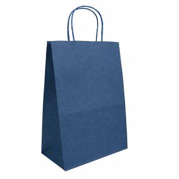 Pungă din h&acirc;rtie 260&times;150&times;350 mm, kraft albastru &icirc;nchis cu m&acirc;nere &ndash; 10 buc. 086 foto
