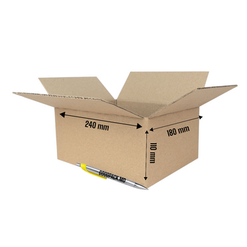 Cutie 240х180х110 mm patru colete (1,0 kg) maro, set de 5 bucăți 32380 foto