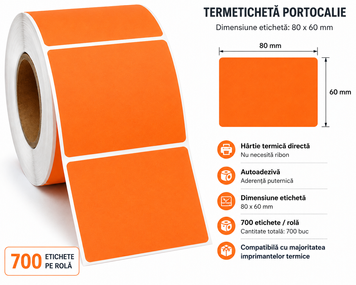 Цветные термоэтикетки 80&times;60 мм &ndash; 700 шт./рулон 123411 фото